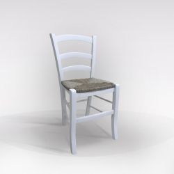 SEDIA VENEZIA LACC BIANCA FOND.PAGLIA SED536