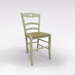 SEDIA CUORE LACCATA SABBIA FONDELLO PAGLIA SED 122