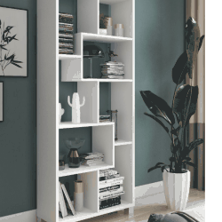 LIBRERIA ZIG ZAG BIANCO 8 VANI LIB111