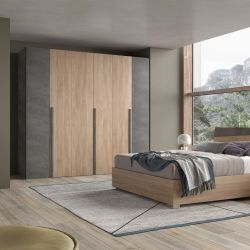 CAMERA MATRIMONIALE ONIX 6 ANTE BATTENTI NOCE OSSIDO