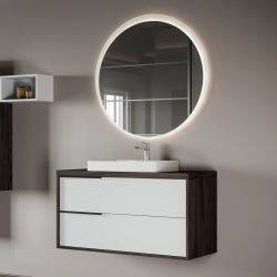 COMP. BAGNO SOSP. ISIDE CM100 STR. OLMO CAFFE FRONT. BIAN LUC