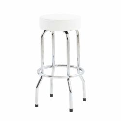 SGABELLO BENSON FISSO RIVESTITO IN SIMILPELLE BIANCO