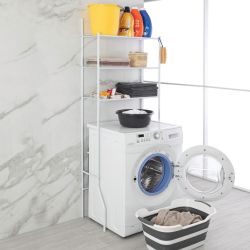 Scaffale sopralavatrice 3 ripiani bianco