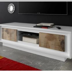 Base TV 2 ante sky bianco opaco/pero