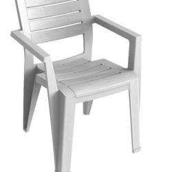 SEDIA IMPILABILE CON BRACCIOLI LIDO BIANCA