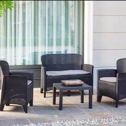 Set giardino Jungle antracite con cuscini