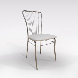 SEDIA IRINA FUSTO CROMATO  CON FONDELLO BIANCO IRI33