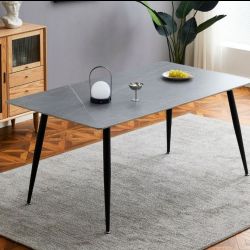 TAVOLO FISSO MILA TOP 10.5 EFFETTO MARMO GRIGIO CEM.160X90H75