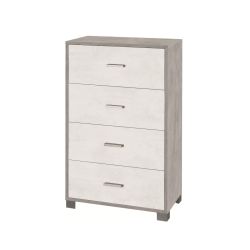 Cassettiera 4 cassetti Quadrante cemento ossido bianco