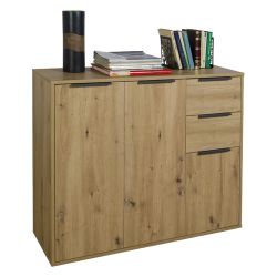 Base 3 ante e 2 cassetti Espresso rovere artisan