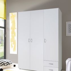 Armadio 3 ante e 2 cassetti bianco