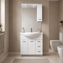 Composizione bagno Classica cm 85 bianco lucido