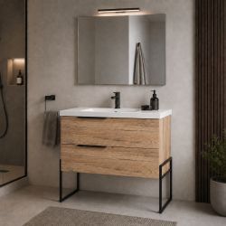 Composizione bagno Febe2 100 cm quercia con specchio e faretto