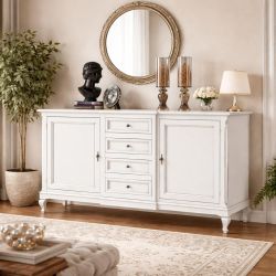 Credenza arte povera 2 ante 4 cassetti bianca art.1422