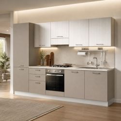 Cucina cemento fango e perla olmo 300 cm
