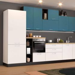 Cucina moderna Sandy maxi pensili e colonna frigo 75 cm