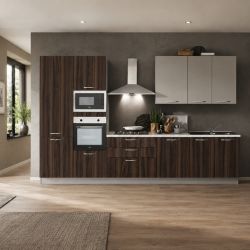 Cucina moderna Smart noce scuro maniglia cromo