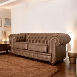 Divano 2 posti Chester vintage microfibra marrone