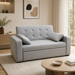Divano letto 2 posti Tommy grigio tortora DIV654
