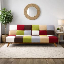 Divano letto 3 posti Kiko tessuto patchwork DL658