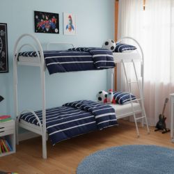 Letto a castello doppio arco bianco