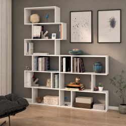 Libreria soggiorno minimal design Atena bianca