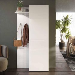 Mobile da ingresso bianco lucido colonna e appendiabiti