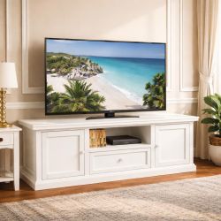 Mobile porta tv bianco 160x45x56 arte povera art.1003