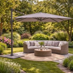 OMBRELLONE A BRACCIO QUADRATO DELUXE GRIGIO 3X3 MT 780/27G