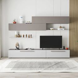 Parete soggiorno Kombat light moka bianco SG2411