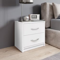 COMODINO 2 CASSETTI BIANCO 38633172 L.38 P.28 H.39