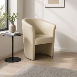 Poltrona a pozzetto Pegaso ecopelle beige