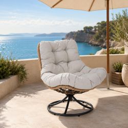 Poltrona girevole da esterno Azores antracite 0661795 in terrazza