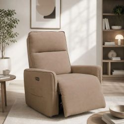Poltrona Penelope relax elettrico 1 motore tessuto corda scuro POLT8