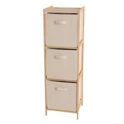 Scaffale bamboo 3 cassetti 130-10 33x30 h106 cm