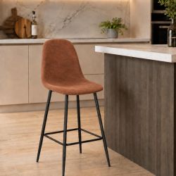Sgabello bar New Irelia nero cognac 0734247 in cucina