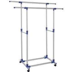 Stand appendiabiti doppio con ruote e aste telescopiche