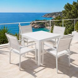 Tavolo quadrato allungabile Sardegna alluminio bianco 761-27
