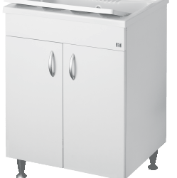 LAVATOIO IN LEGNO SERIE ECO BIANCO   60X60X85 CM 6007