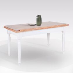 TAVOLO ALL.140X80 BIANCO/NOCE SHABBY TAV713
