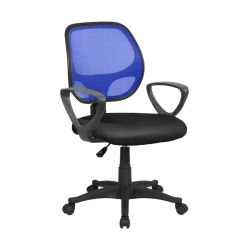 SEDIA UFF. C/BRAC MOD. ATLANTA BLU/NERO E8088B
