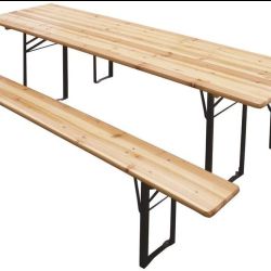 SET BIRRERIA TAVOLO E 2 PANCHE 70X220 CM