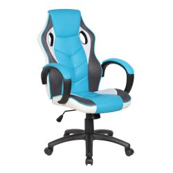 Poltrona gaming las vegas bianco azzurro 