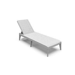 LETTINO RECLINABILE IN RESINA EFFETTO RATTAN NUMANA BIANCO