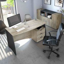 SCRIVANIA ROVERE ALASKA / GRIGIO ANTR SCR625 CON CASSETTIERA 136X67X74CM