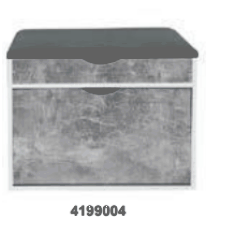 SCARPIERA A POUFF BIANCO/CEMENTO C/CUSCINO GRIGIO MIS:60X30X50H