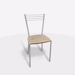 SEDIA  LUNA METAL. BIANCO E FOND. IN LEGNO DI QUERCIA SED892