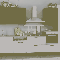 Cucina componibile moderna Lola cemento bianco ardesia Dx