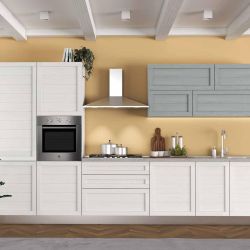 Cucina Elsa bianco e grigio frassino 360 cm