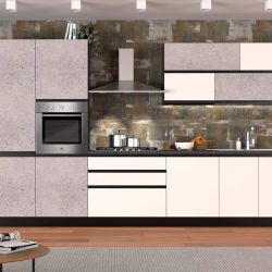 Cucina Era pietra grafite e bianco opaco 360 cm